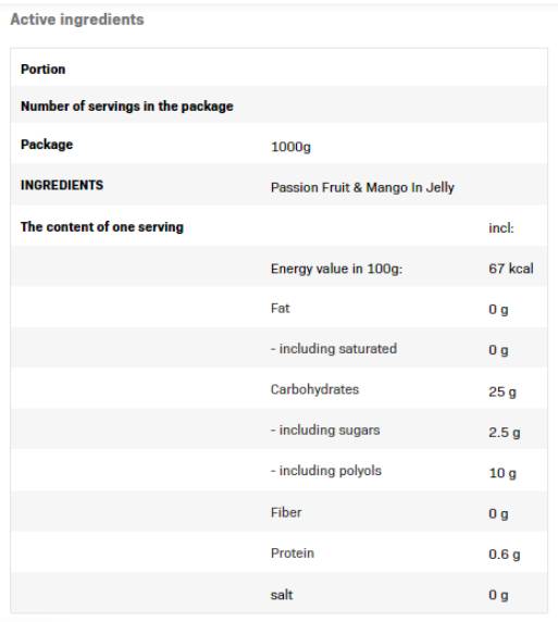Frulove in Jelly | Passion Fruit & Mango - 1000 grams
