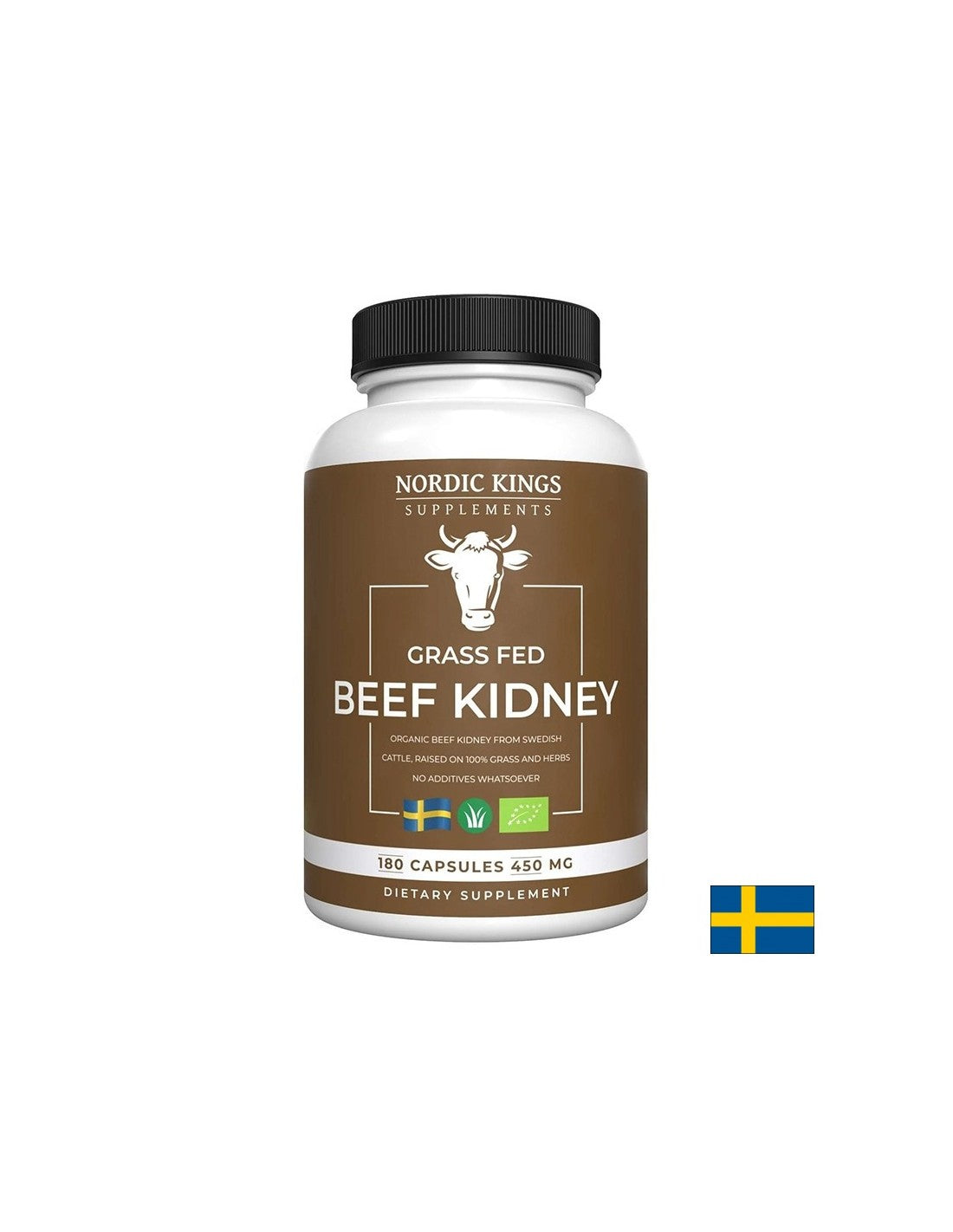 Beef kidneys from grass-fed animals (Organic), 180 capsules Nordic Kings