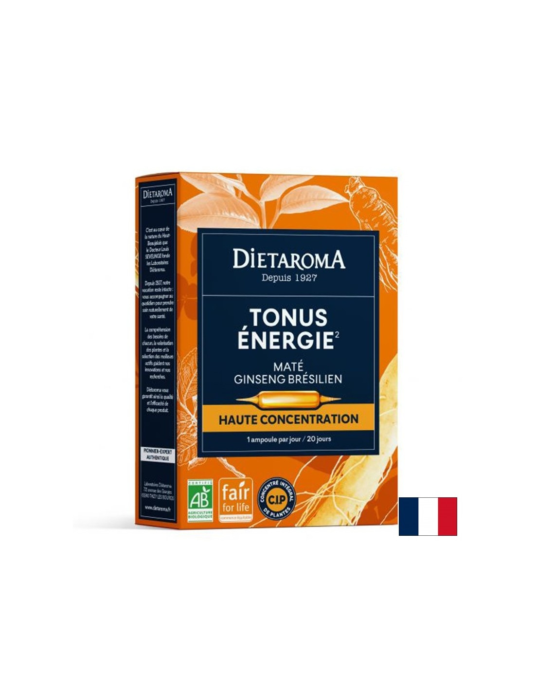 Tone and energy (with yerba mate, Brazilian ginseng), 20 drinking ampoules