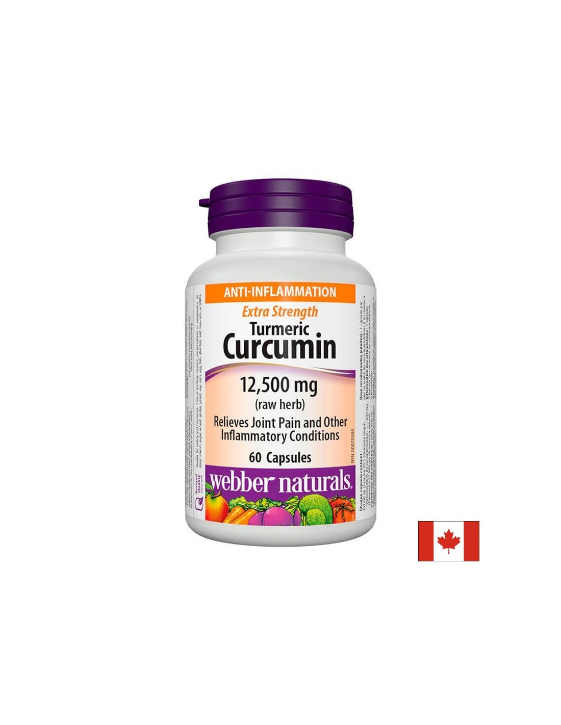 Turmeric Curcumin Extra Strength/ Turmeric (curcumin) 500 mg x 60 capsules Webber Naturals