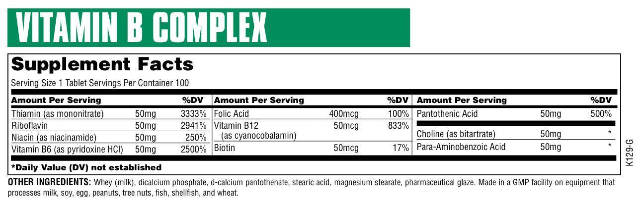 Vitamine B complex 100 tabletten