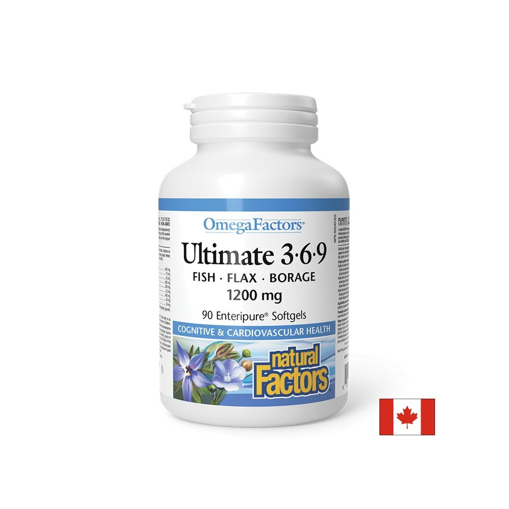 To support immunity, vision and brain function - Ultimate Omega 3-6-9, 1200 mg x 90 softgel capsules