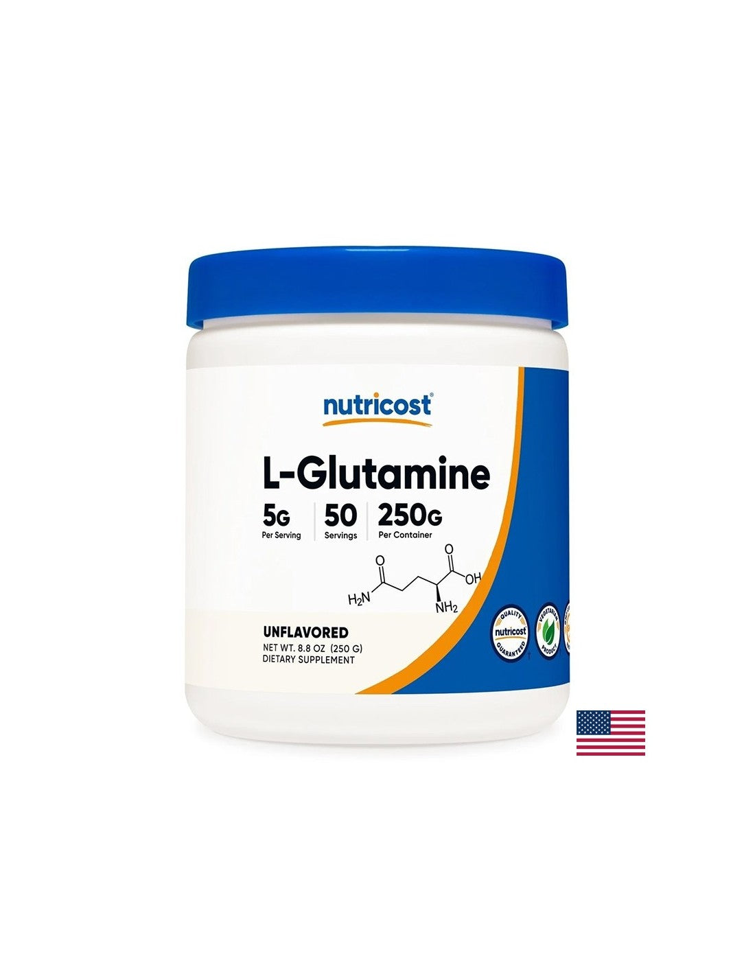 To support muscle and intestinal function - L-Glutamine, 5 gx 250 g powder
