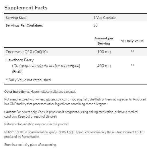 CoQ10 100mg | with Hawthorn Berry - 90 capsules