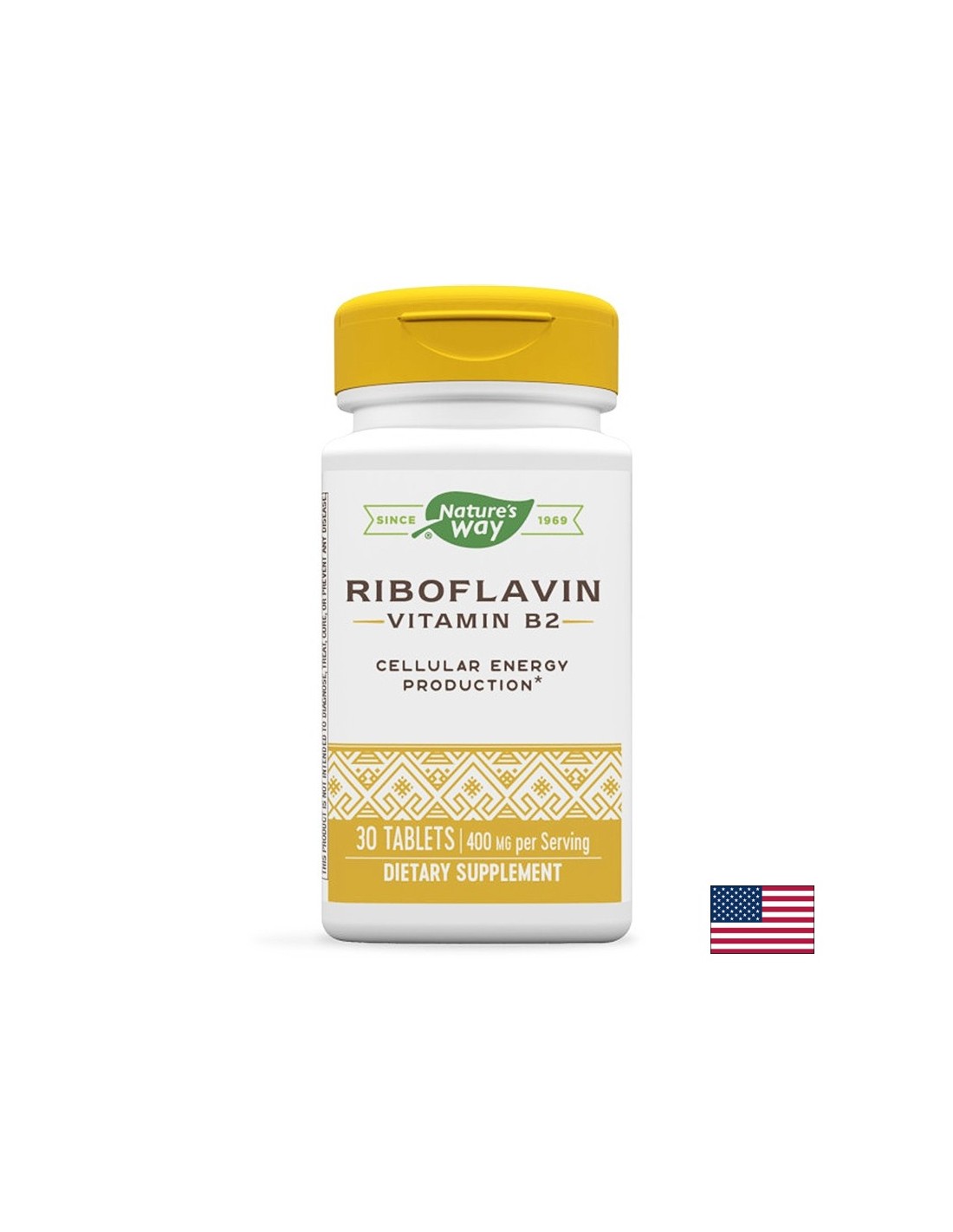 Vitamin B2 (riboflavin) - Cellular energy, tone and vision, 400 mg, 30 tablets