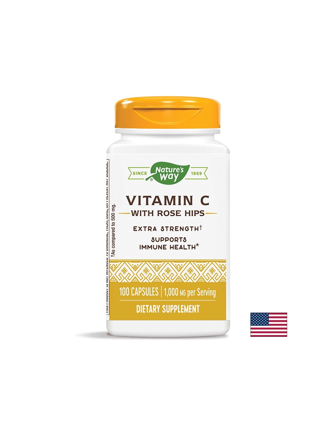 Vitamin C with Rose Hips/ Vitamin C 1000 mg & Rosehip x 100 capsules Nature's Way
