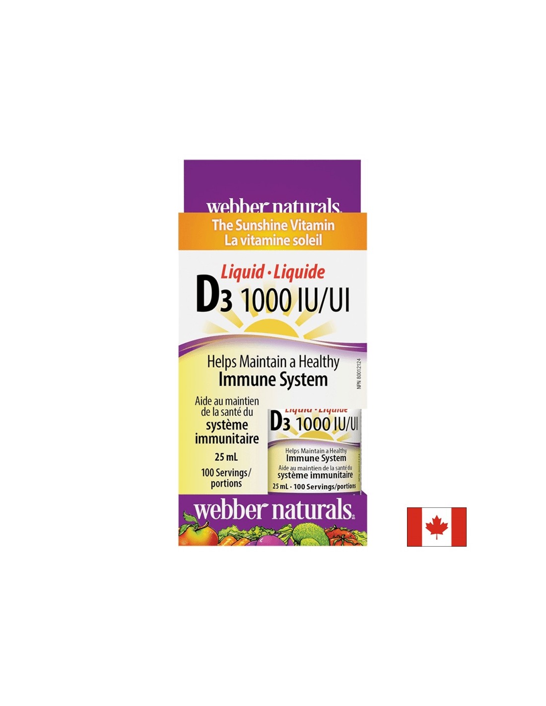 Vitamin D3 /liquid/ 1000 IU x 25 ml, 100 doses Webber Naturals