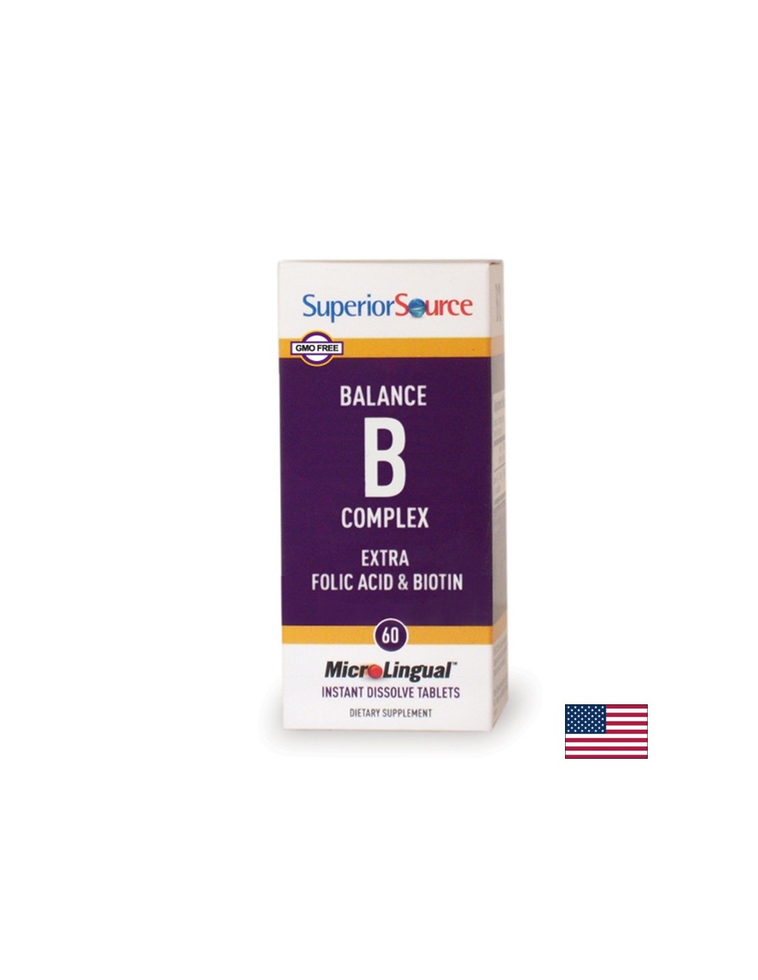 Vitamine B-complex, 60 sublinguale tabletten <tc>Superior Source</tc>