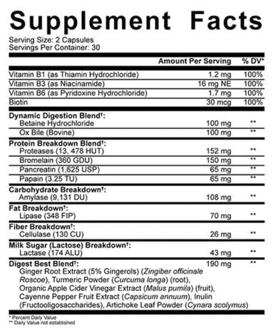 Diges-ten | Enzimas digestivas - 60 cápsulas