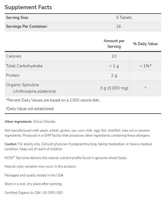 Spirulina 500 mg - 500 tabletten
