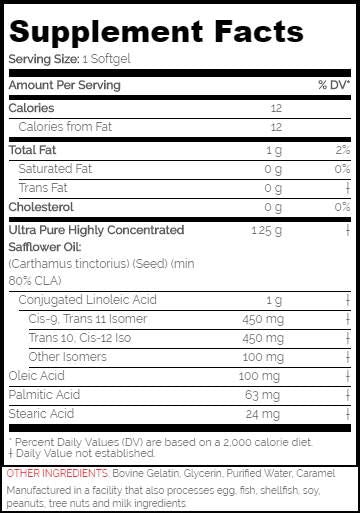 Pure CLA 1250 - 90 Gel capsules
