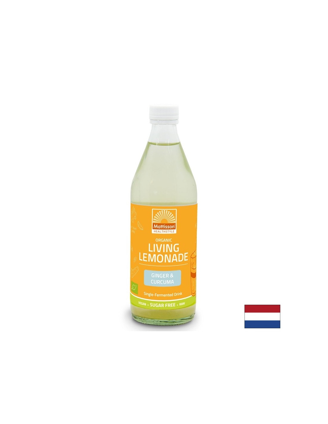 Live lemonade with ginger and turmeric BIO, 500 ml