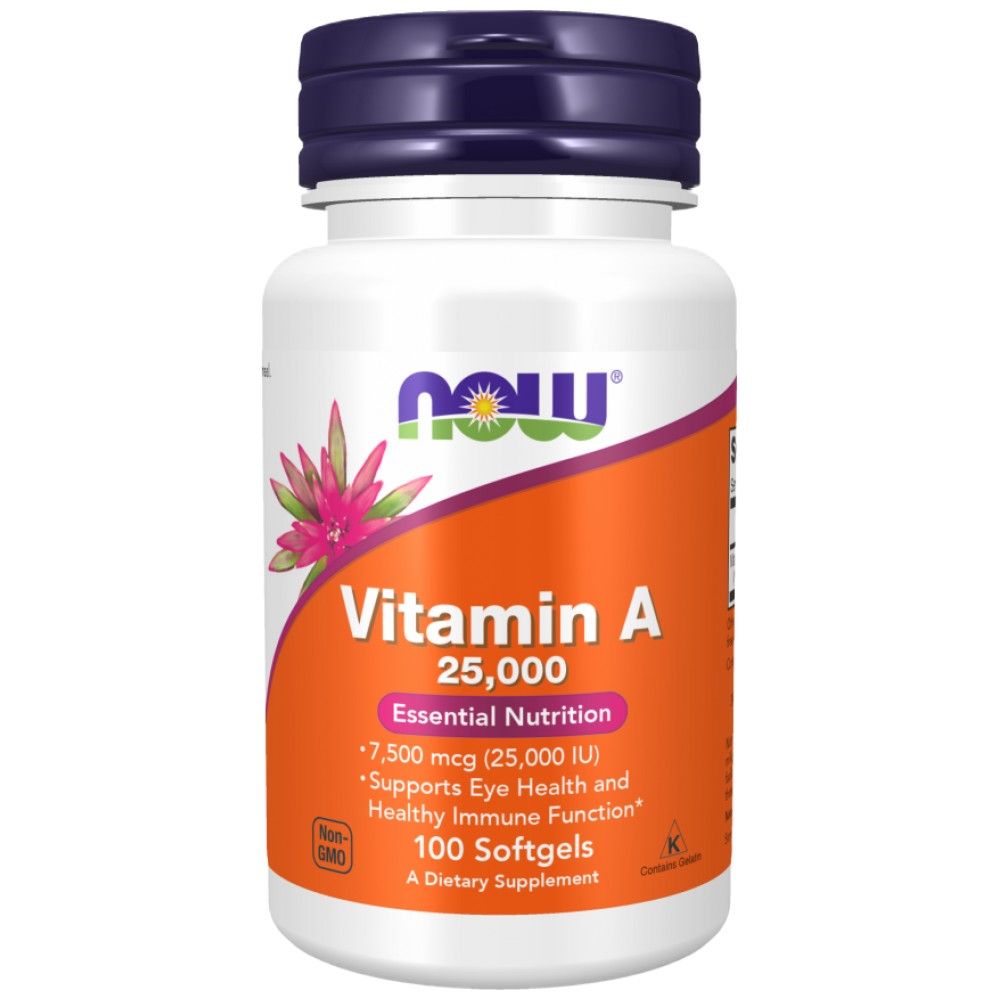 Vitamin A 25 000 IU - 100 gelů tobolek