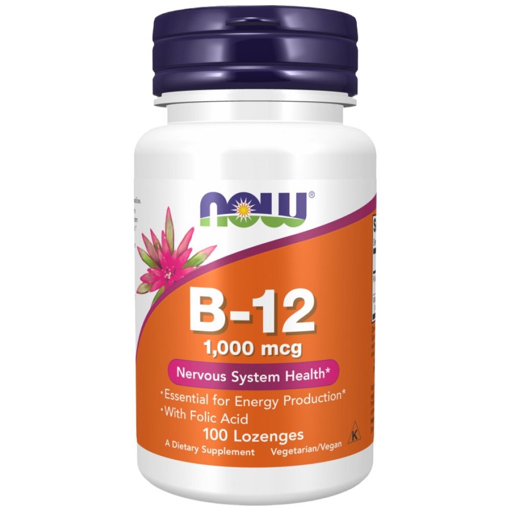 Vitamin B-12 1000 MCG | With Folic Acid - 100 sublingual tablets