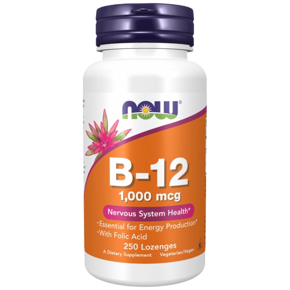 Vitamin B-12 1000 mcg | with Folic Acid - 250 Подезични таблетки