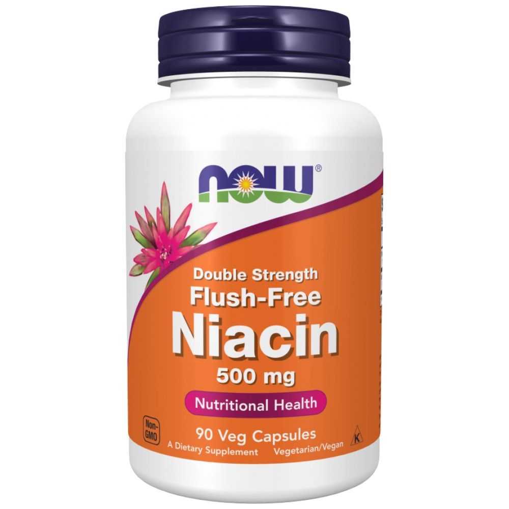 Niacina sem descarga 500 mg | Força dupla - 180 cápsulas