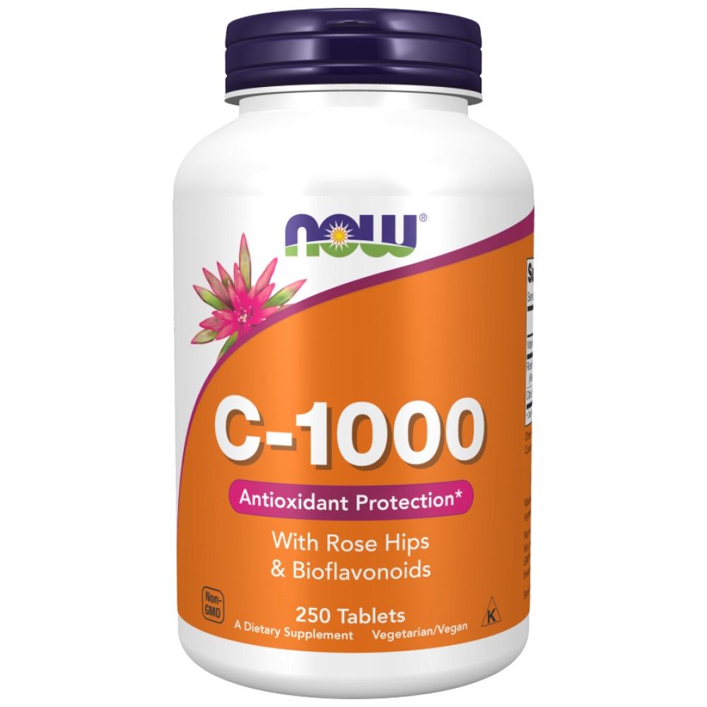 Vitamina C -1000 / com quadris de rosa + bioflavonóides - 250 comprimidos