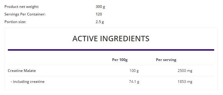 TRI Creatine Malate Pudder - 500 Gramm