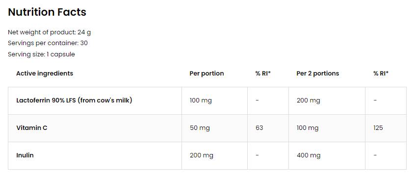 Lactoferrin LFS 90% 60 capsules