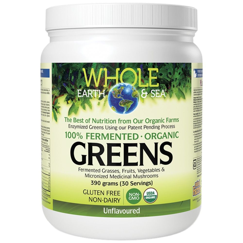 Whole Earth & Sea | 100% Fermented Organic Greens, Unflavored - 390 grams