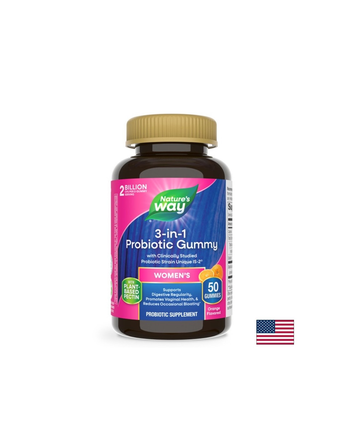 Probiotic for women 1 billion active probiotics, 50 jelly tablets, orange flavor