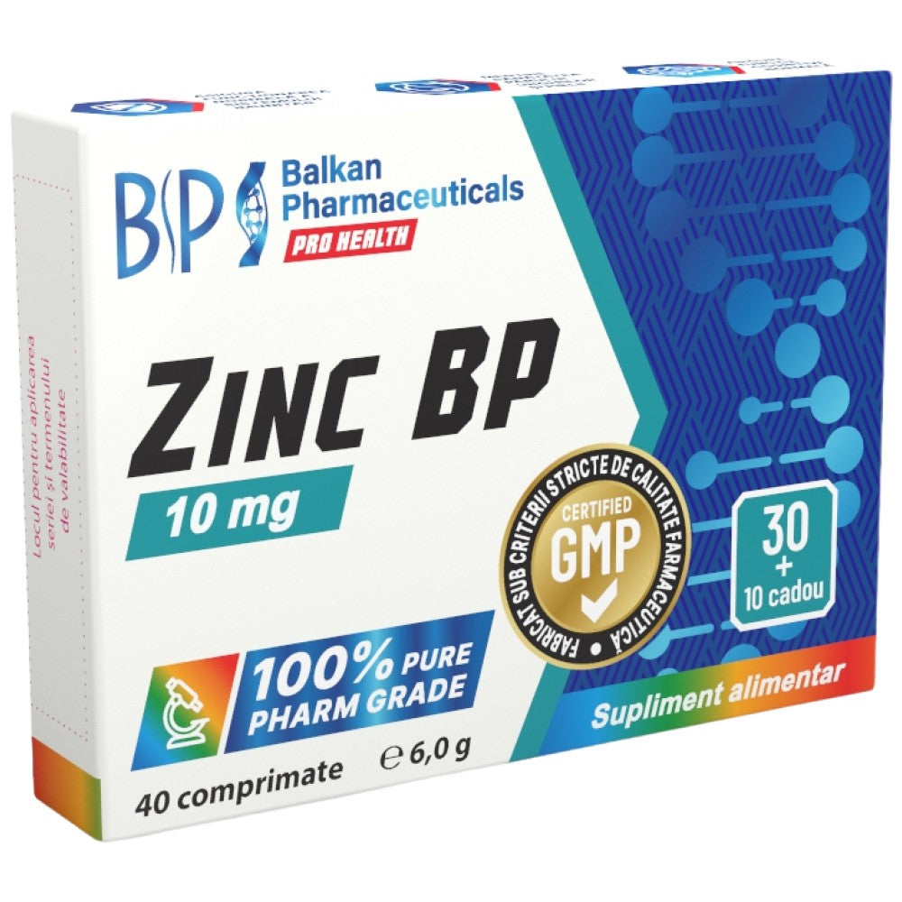 Zinc BP 10 mg - 40 Таблетки - Feel You