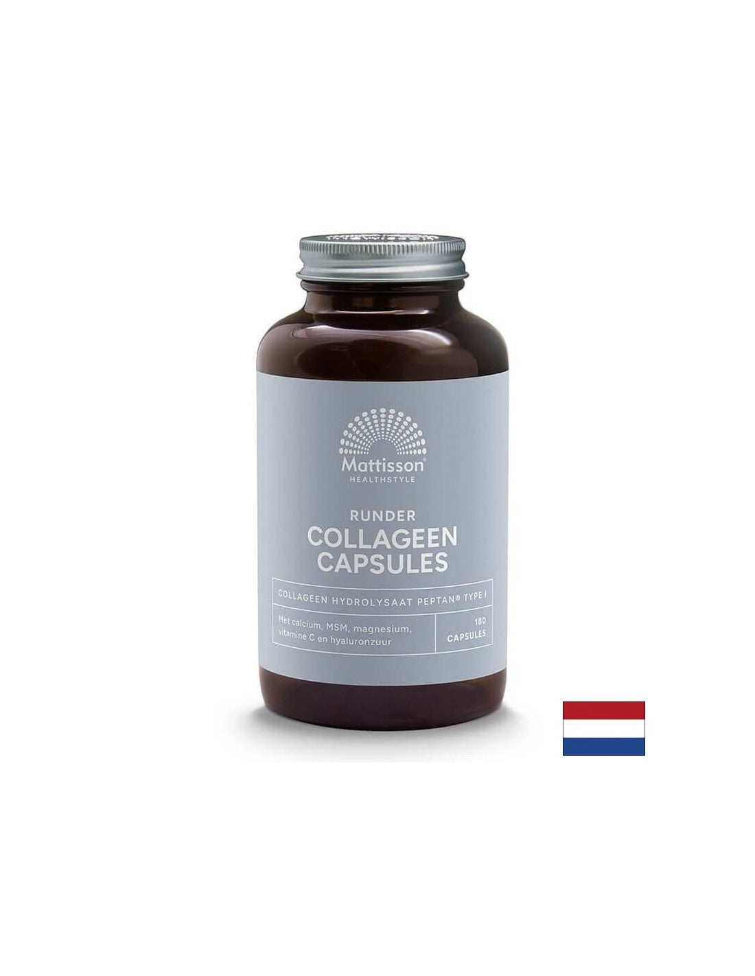 Collagen (type 1) with calcium, magnesium, MSM, vitamin C and hyaluronic acid - Runder Collagen Peptan, 180 capsules Mattisson Healthstyle