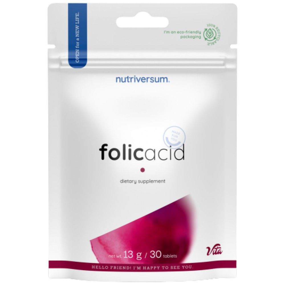 FOLIC ACID 500 MCG - 30 tablets