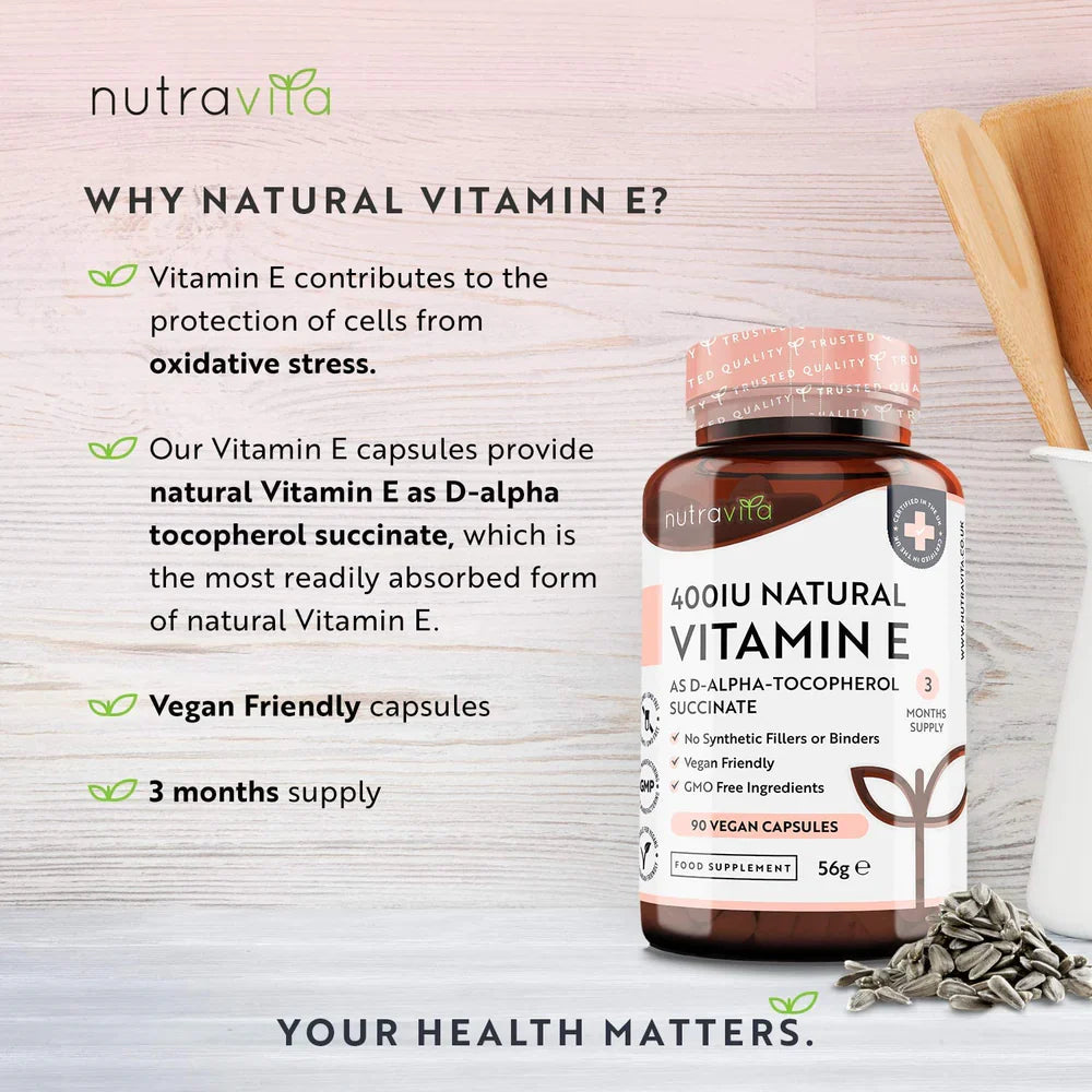 Natural Vitamin E 400IU 90 Vcaps