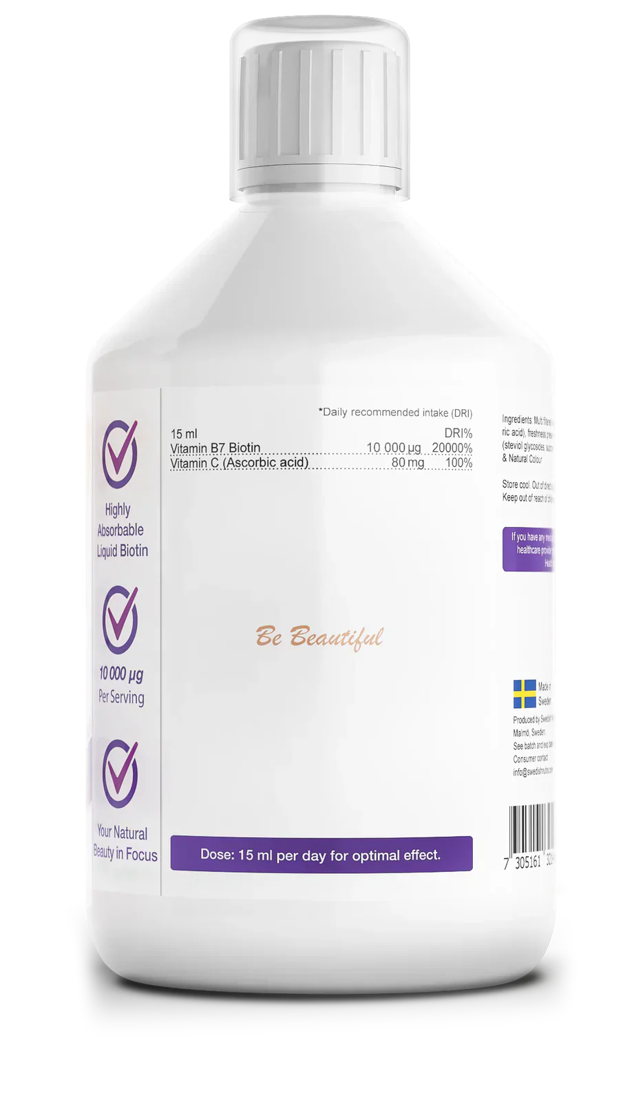 Liquid Biotin 10,000 mcg x 500 ml