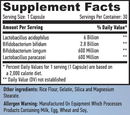 10 Milliarden Acidophil & bifidus Probiotic tsomlex / 30 Fallen.