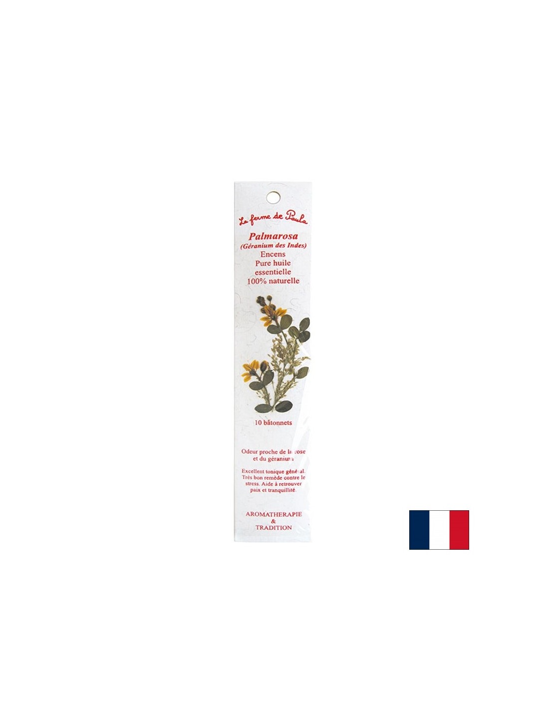 Burning sticks with Palmarosa (Indian Geranium) scent, 10 pcs.