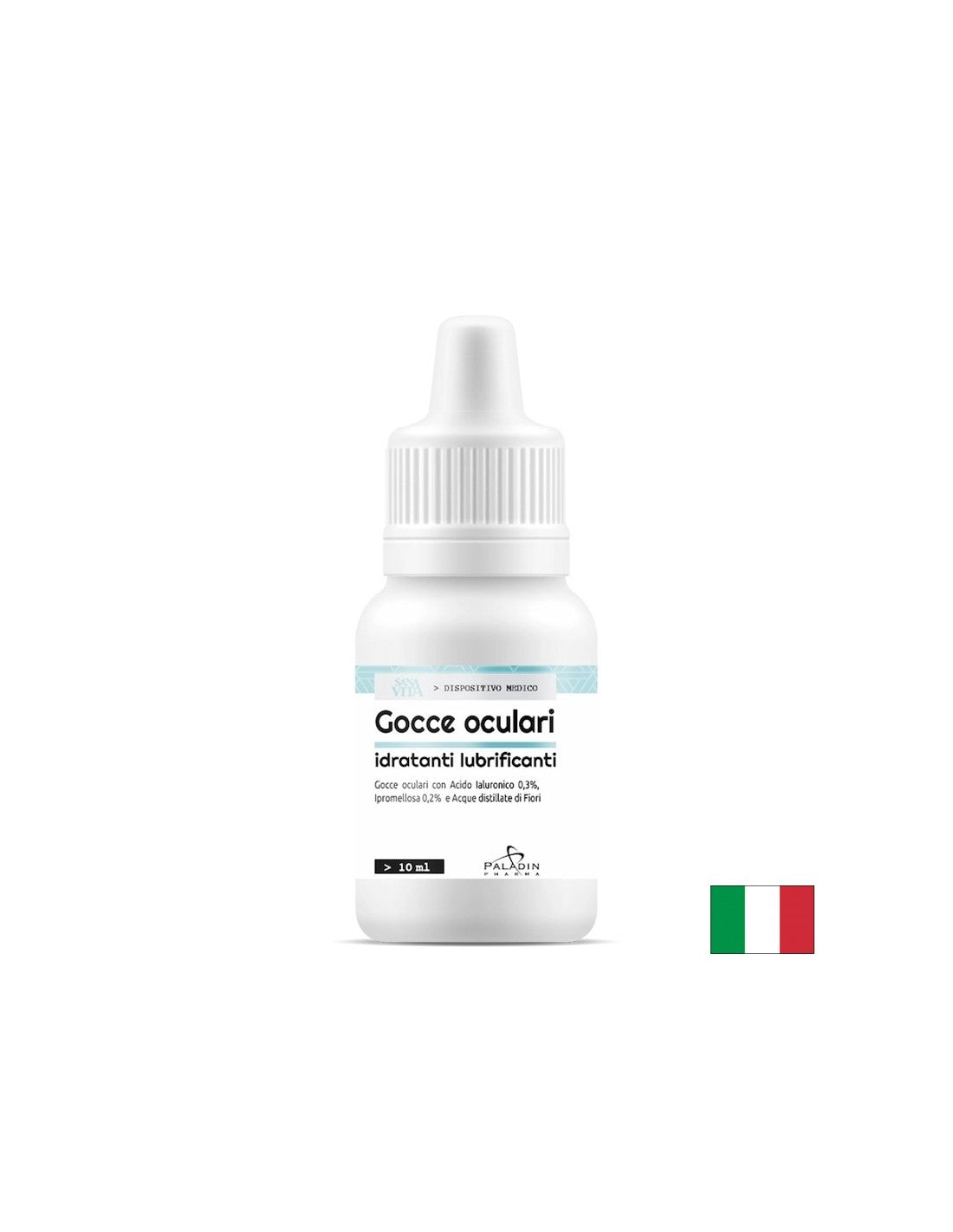 Moisturizing eye drops with hyaluronic acid, hypromellose and floral water, 10 ml