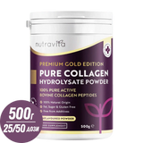 100% Pure Bovine Collagen Powder 20000 mg Peptan® 500 g, (25 / 50 doses)