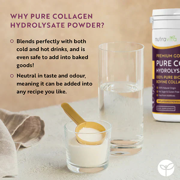 100% Pure Bovine Collagen Powder 20000 mg Peptan® 500 g, (25 / 50 doses)