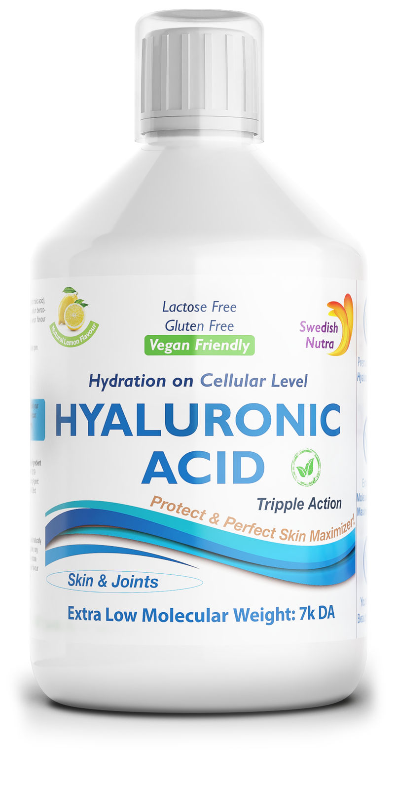 Vloeibare hyaluronzuur 100 mg - voedsel op cellulair niveau - 500 ml