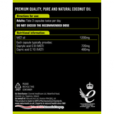 Mëttlere -chain Kokosnoss Ueleg Triglyceriden (100% MCT MCC) 1200mg 1200mg 1200mfaid Kapselen