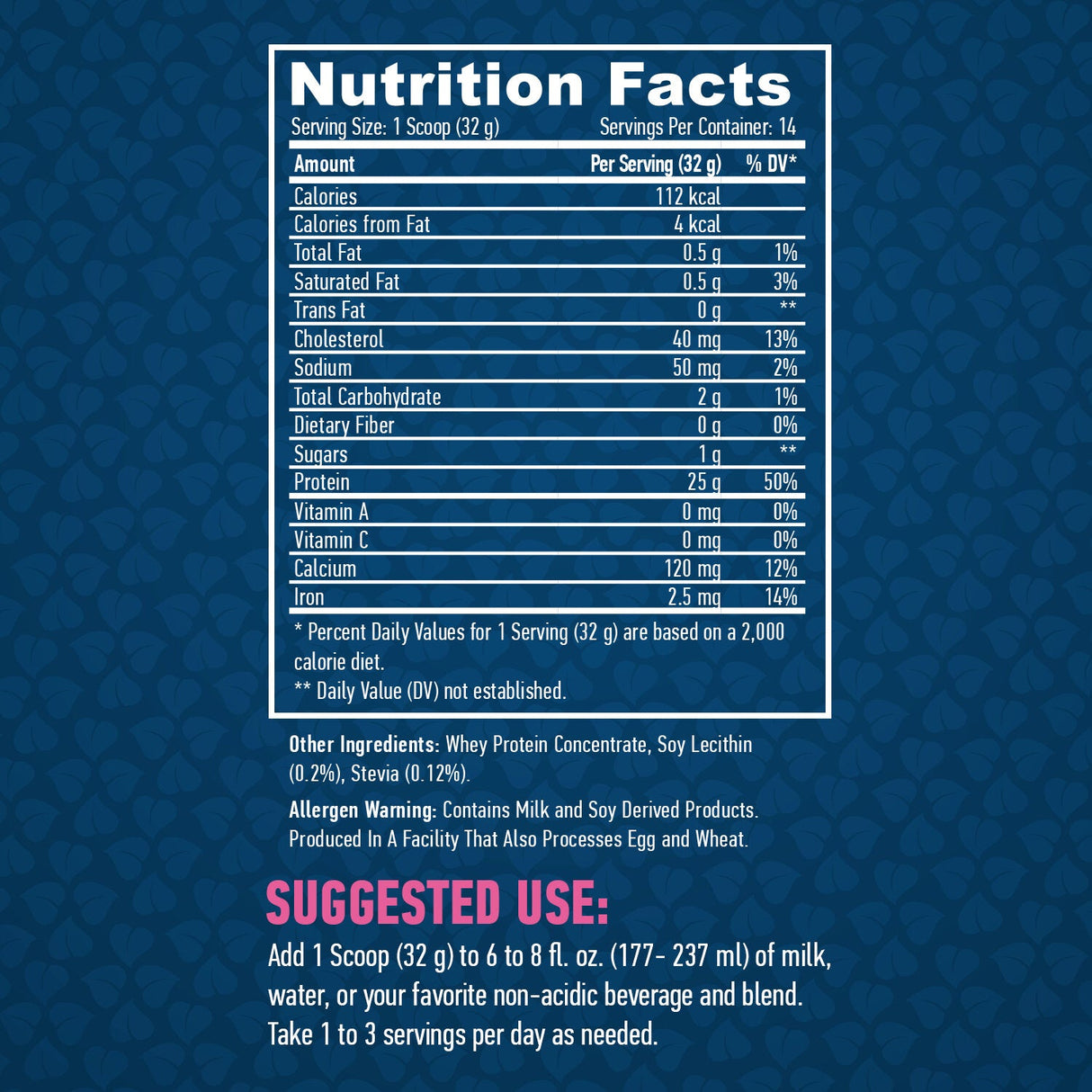 100% reng al Naturan Vhei Protein / Stevia - 0,454 kg