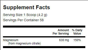 100% Pure Magnesium Citrate Powder - 227 grams