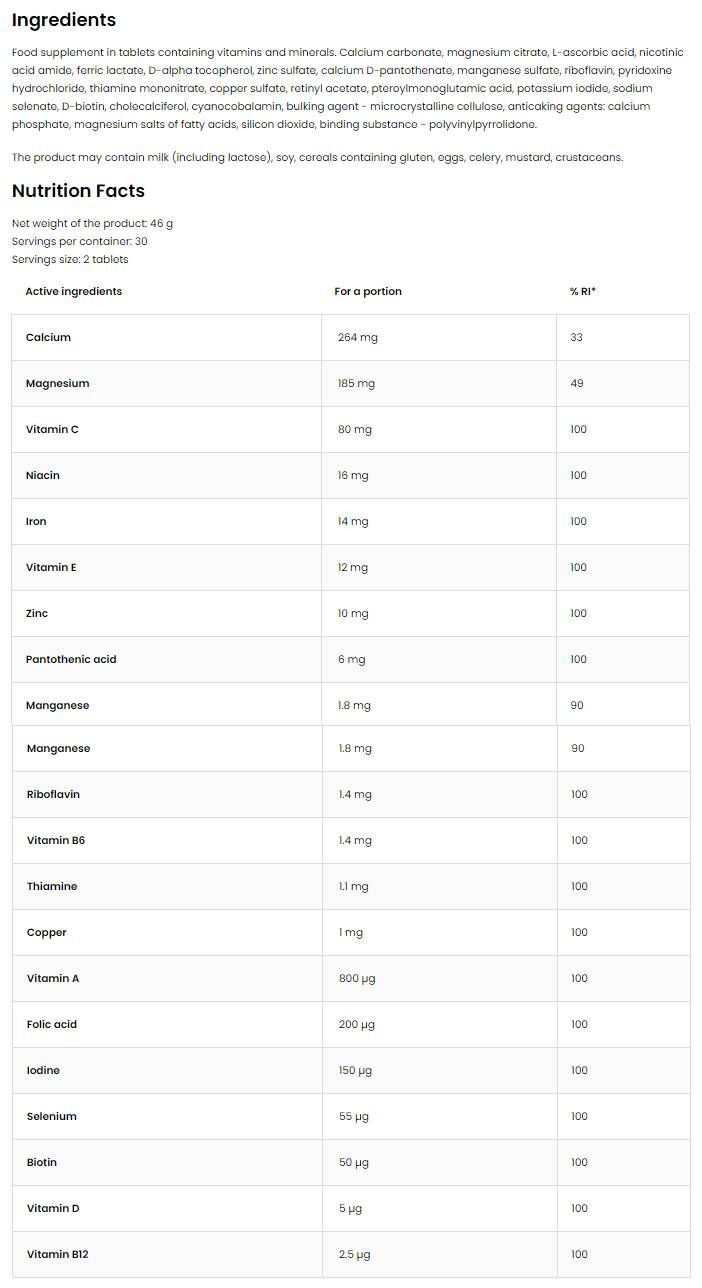 100% Vit&Min - 30 Tablets