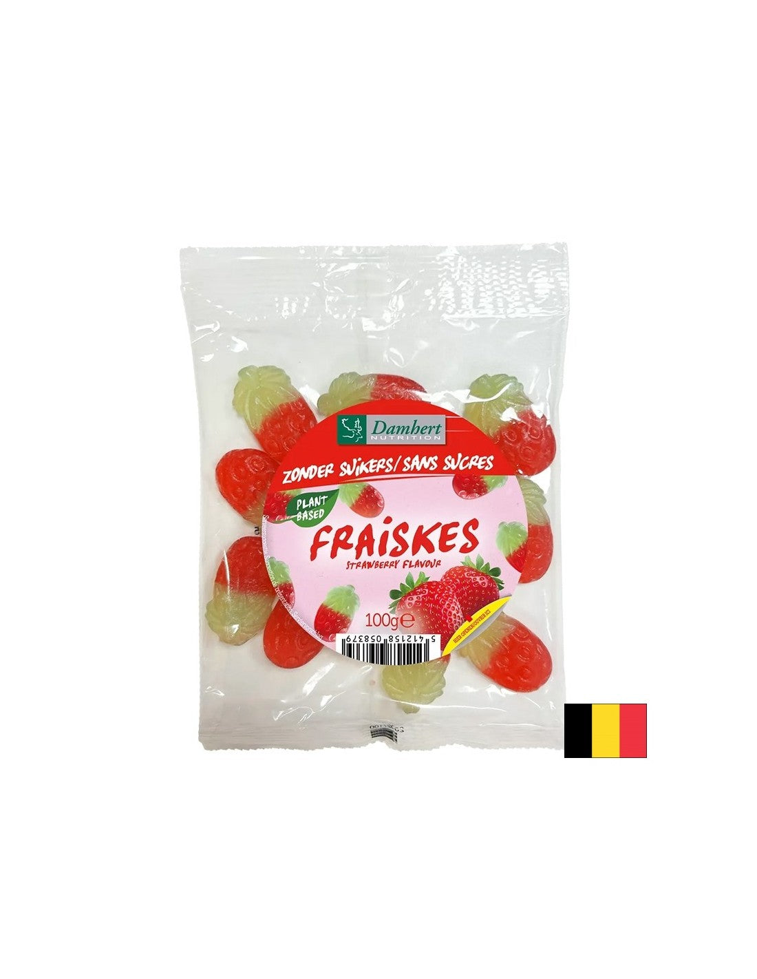 Chewy candies with strawberry flavor (sugar-free), 100 g