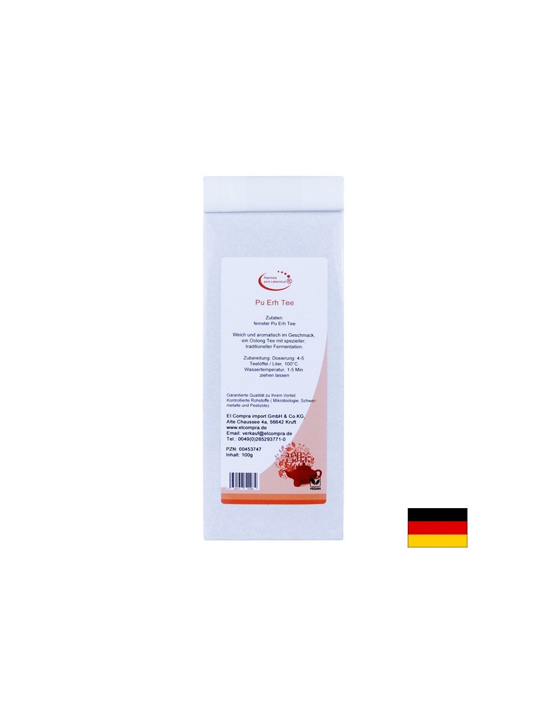 Chinese black tea Pu-Er, BIO, 100 g