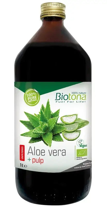 Bio šťáva z Aloe Vera s kousky, 1000 ml., <tc>Biotona</tc> Buničina z aloe vera