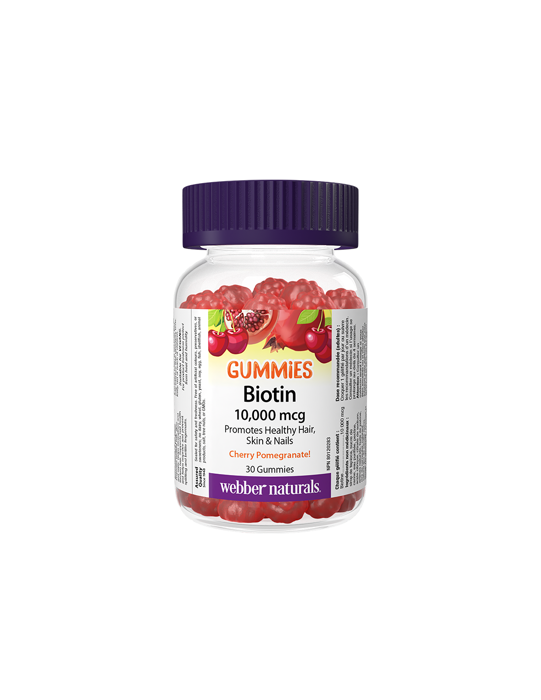Hair and skin - Biotin, 10000 µg x 30 jelly tablets, pomegranate flavor