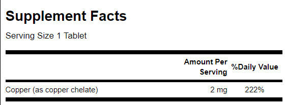 Copper 2 mg - 300 Таблетки - Feel You