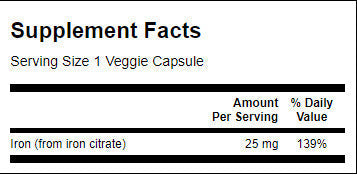 Iron Citrate 25 mg - 60 капсули - Feel You