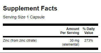 Zinc /Citrate/ 30mg. / 60 Caps. - 0 - Feel You