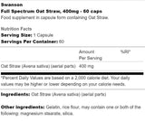 Full Spectrum Oat Straw 400 mg 60 capsules