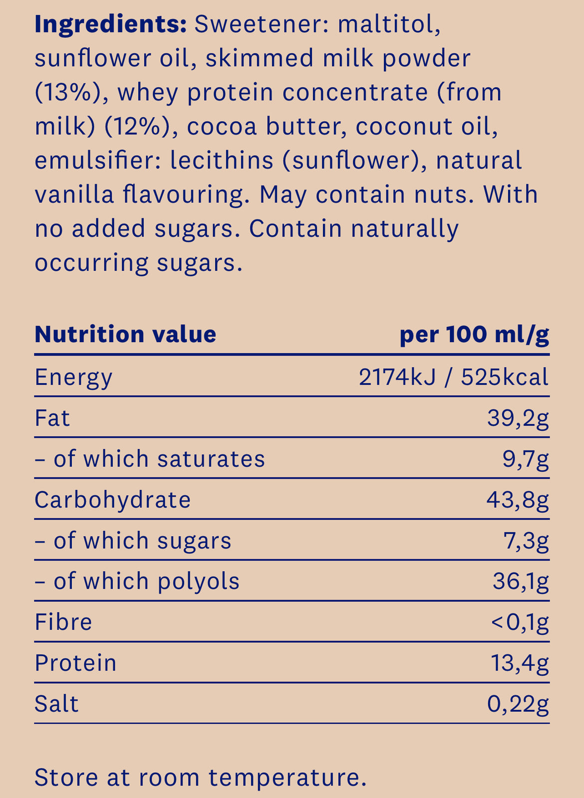 Proteinella Бял Шоколад 400 гр. - течен бял шоколад без добавена захар и без палмово олио - Feel You