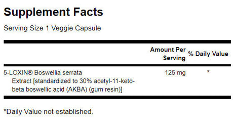 5-LOXIN Boswellia Serrata Extract 125 mg - 60 капсули - Feel You